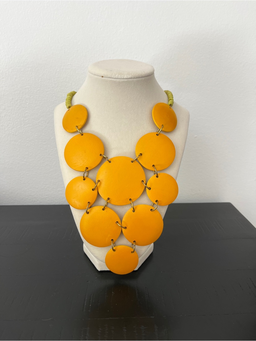 Bold Yellow Statement Disc Necklace - Women Jewelry